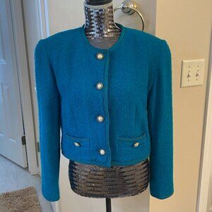 Jos. A Bank Clothiers - Size 10 - Vintage Women’s Green Tweed Blazer jacket.